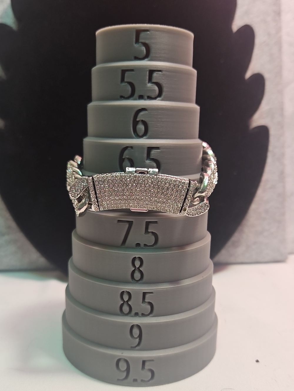 Unisex Silver Pavé Cuban Link Bracelet - Unbranded